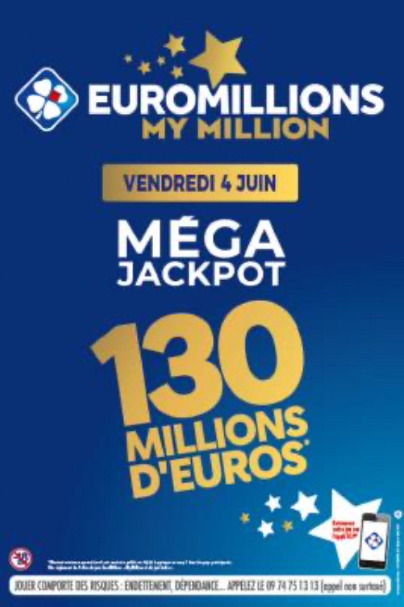 EUROMILLIONS Méga jackpot de 130 millions d’euros minimum, le